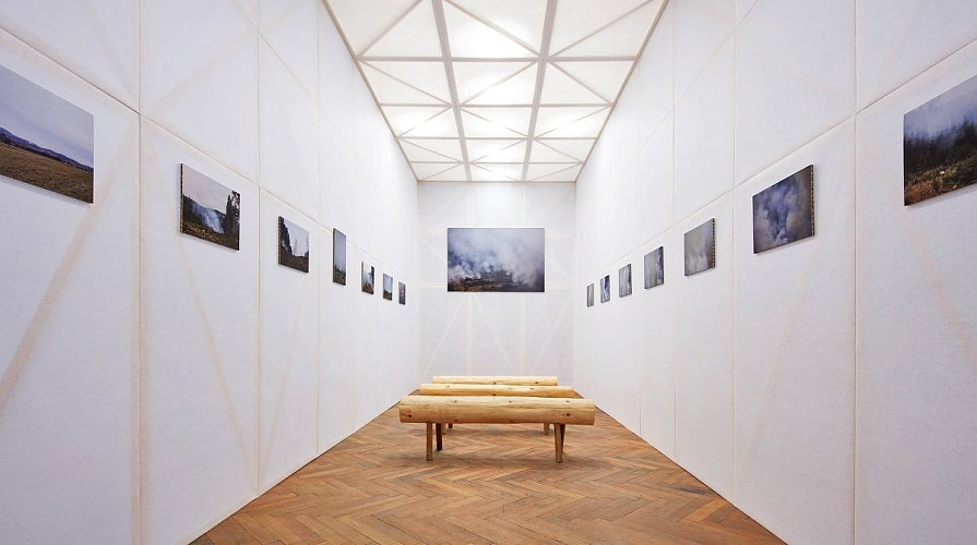 Geotextilie als Ausstellungselement