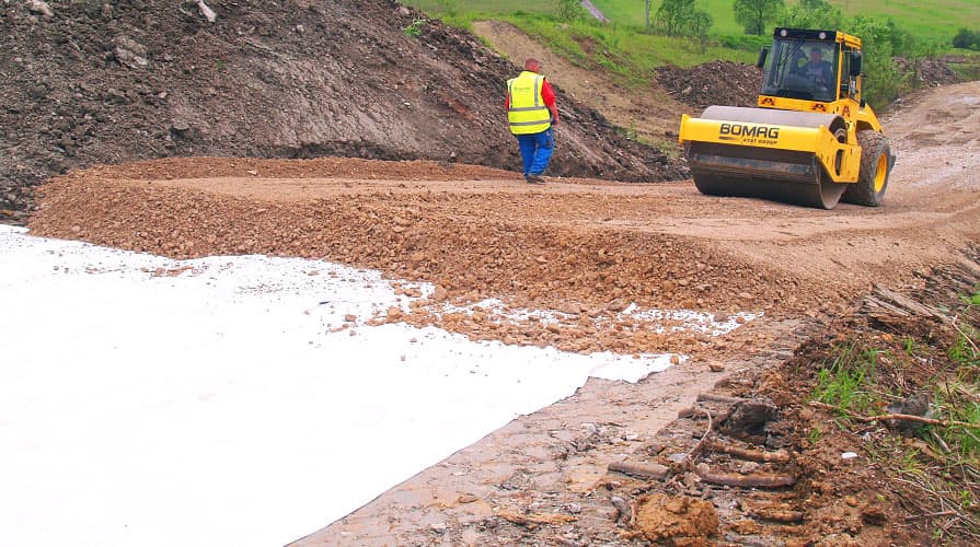 Geovlies wird meistens im Bauwesen eingesetzt